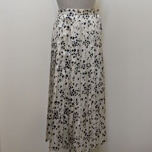 Eleanor P Brenner 100% Silk Skirt Maxi Milk Cow Print
